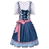 Womens 3Pcs Oktoberfest Halloween German Bavarian Velvet Dirndl Dress