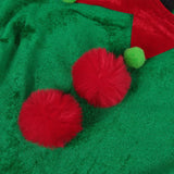 Womens 4 PCS Christmas Elf Holiday Costumes Dress and Hat sock for Women