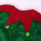 Womens 4 PCS Christmas Elf Holiday Costumes Dress and Hat sock for Women