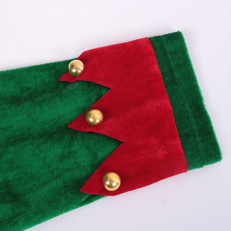 Womens 4 PCS Christmas Elf Holiday Costumes Dress and Hat sock for Women
