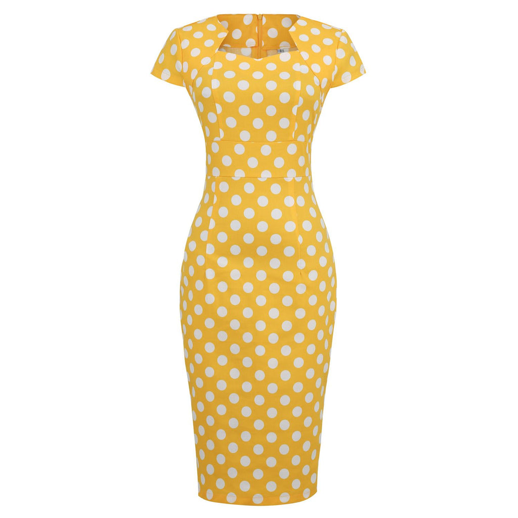 Womens 50s 60s Vintage Pencil Dress Bodycon Cap Sleeve Dress Hiipps Womens 50s 60s Vintage Pencil Dress Bodycon Cap Sleeve Dress Hiipps