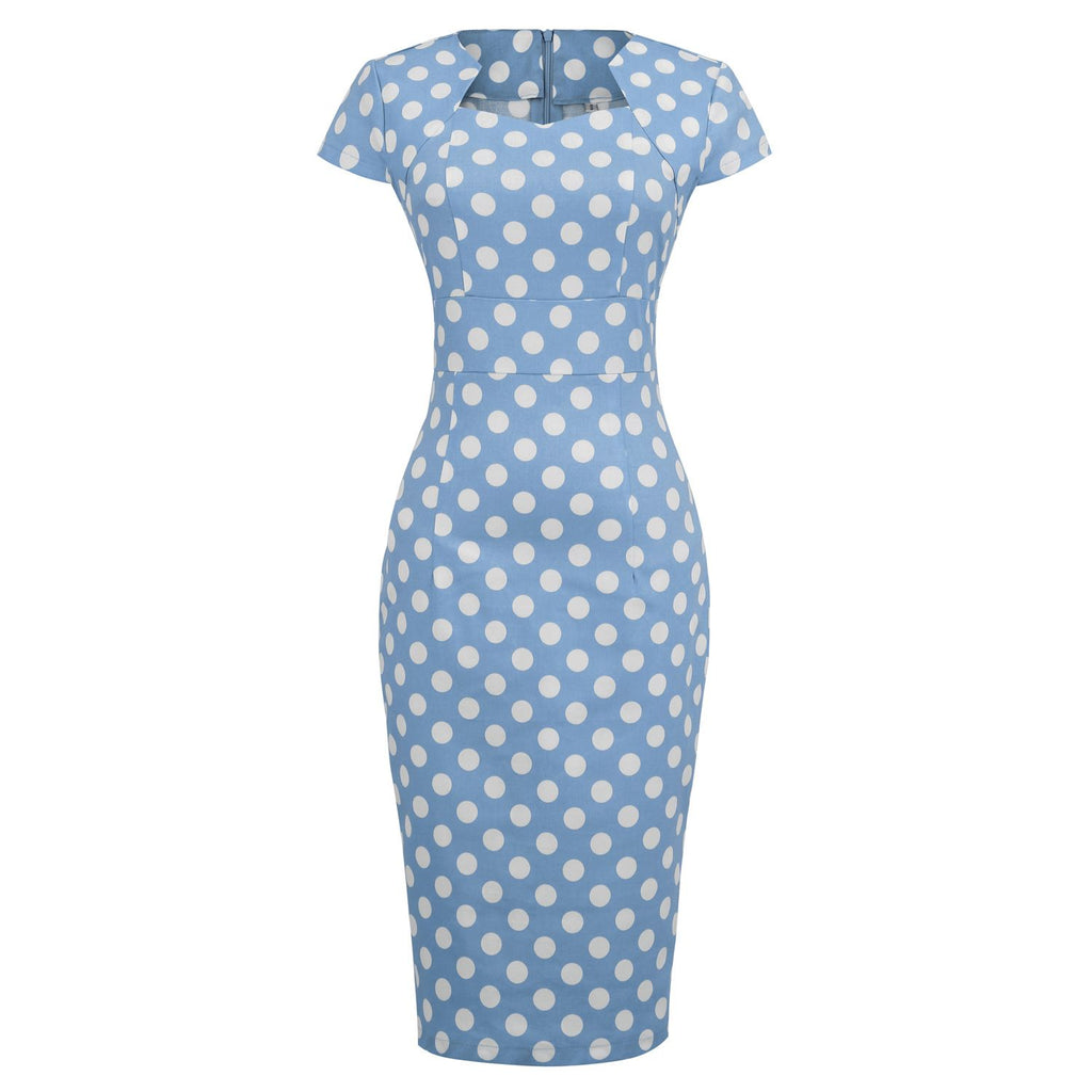 Womens 50s 60s Vintage Pencil Dress Bodycon Cap Sleeve Dress Hiipps Womens 50s 60s Vintage Pencil Dress Bodycon Cap Sleeve Dress Hiipps