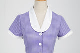 Womens A Line Cape Collar Vintage Swing 1950s Summer Cute Dress with Button