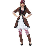 Womens Adult Brown Deluxe Pirate Buccaneer Costumes Renaissance Gypsy