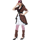 Womens Adult Brown Deluxe Pirate Buccaneer Costumes Renaissance Gypsy