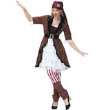 Womens Adult Brown Deluxe Pirate Buccaneer Costumes Renaissance Gypsy