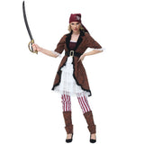 Womens Adult Brown Deluxe Pirate Buccaneer Costumes Renaissance Gypsy