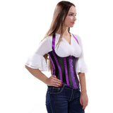 Womens Corsets Stripes Halter Underbust Bustiers Top