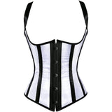 Womens Corsets Stripes Halter Underbust Bustiers Top