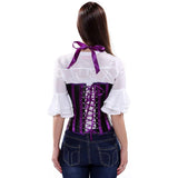 Womens Corsets Stripes Halter Underbust Bustiers Top