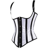 Womens Corsets Stripes Halter Underbust Bustiers Top