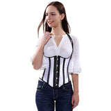 Womens Corsets Stripes Halter Underbust Bustiers Top