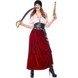 Womens Halloween Captain Hook Pirate Costume Cosplay Outfit