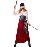 Womens Halloween Captain Hook Pirate Costume Cosplay Outfit