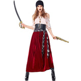 Womens Halloween Captain Hook Pirate Costume Cosplay Outfit