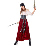 Womens Halloween Captain Hook Pirate Costume Cosplay Outfit