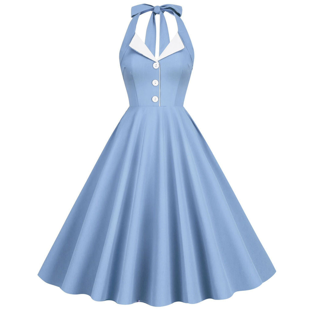 1950's halter neck dress 1950s Halterneck White Duchess Dress from Vivien of Holloway