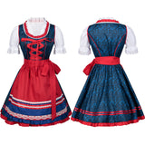 Womens Oktoberfest Dress Costume German Dirndl Dress 2 Pieces for Bavarian Carnival