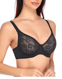 Womens One Smooth Plus Size Underwire Lace Bra Smoothing Comfortable Bra