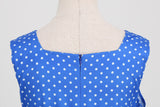 Womens Polka Dots Party Swing Dress Vintage 1950s Square Neck Retro Cocktail Dress