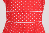 Womens Polka Dots Party Swing Dress Vintage 1950s Square Neck Retro Cocktail Dress