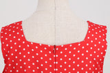 Womens Polka Dots Party Swing Dress Vintage 1950s Square Neck Retro Cocktail Dress