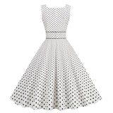 Womens Polka Dots Party Swing Dress Vintage 1950s Square Neck Retro Cocktail Dress