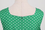 Womens Polka Dots Party Swing Dress Vintage 1950s Square Neck Retro Cocktail Dress