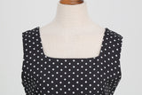 Womens Polka Dots Party Swing Dress Vintage 1950s Square Neck Retro Cocktail Dress