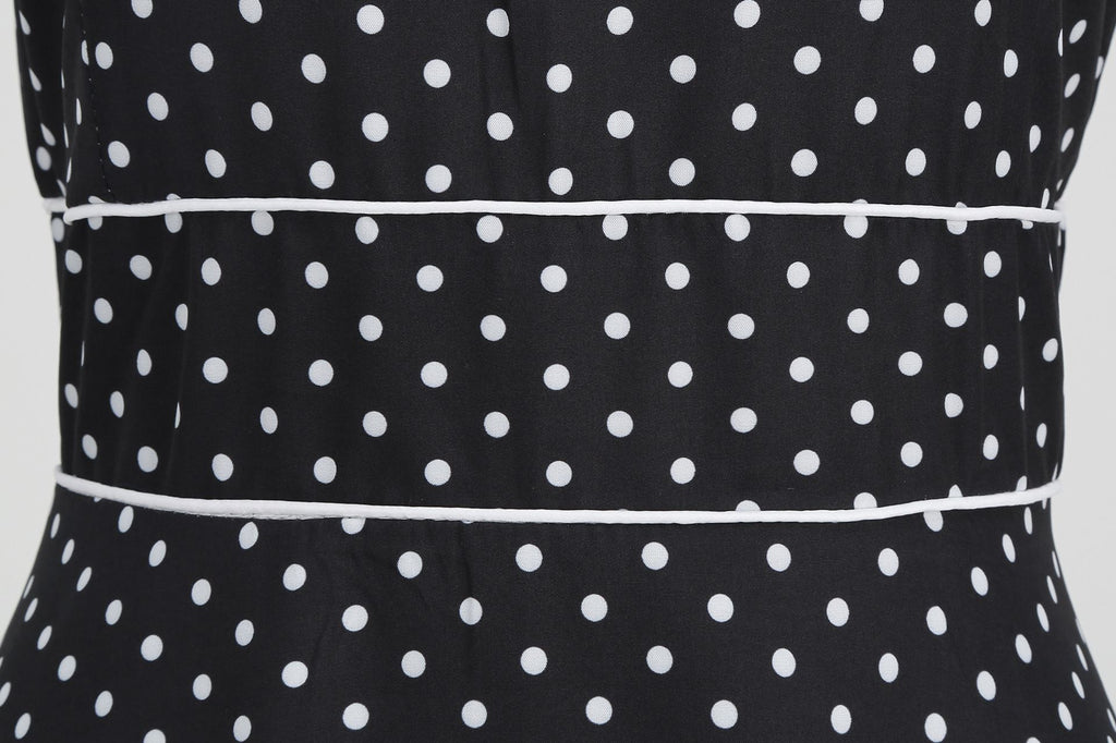 Womens Polka Dots Party Swing Dress Vintage 1950s Square Neck Retro Cocktail Dress
