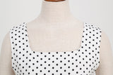 Womens Polka Dots Party Swing Dress Vintage 1950s Square Neck Retro Cocktail Dress