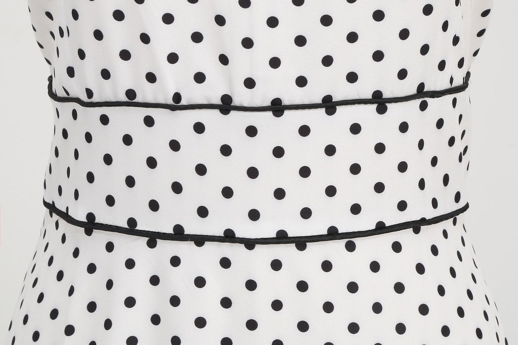 Womens Polka Dots Party Swing Dress Vintage 1950s Square Neck Retro Cocktail Dress