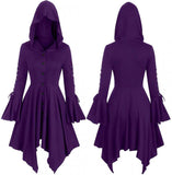 Womens Renaissance Costumes Hooded Robe Renaissance Dress Women Halloween Vintage Medieval Cloak