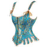 Womens Retro Victorian Overbust Bustier Waist Cincher Costume Top Corset
