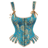 Womens Retro Victorian Overbust Bustier Waist Cincher Costume Top Corset
