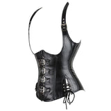 Womens Retro Victorian Steampunk Leather Underbust Bustier Corset