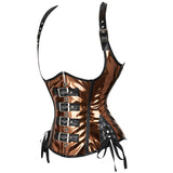 Womens Retro Victorian Steampunk Leather Underbust Bustier Corset