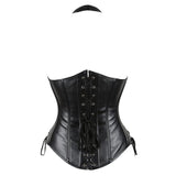 Womens Retro Victorian Steampunk Leather Underbust Bustier Corset