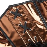 Womens Retro Victorian Steampunk Leather Underbust Bustier Corset