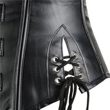 Womens Retro Victorian Steampunk Leather Underbust Bustier Corset