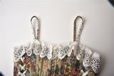 Womens Sexy Retro Vintage 1920s Renaissance Lace Trim Strap Corset