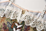 Womens Sexy Retro Vintage 1920s Renaissance Lace Trim Strap Corset