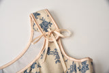 Womens Vintage 1920s Renaissance Lace Trim Tie Front Corset Bustier