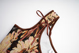 Womens Vintage 1920s Renaissance Lace Trim Tie Front Corset Bustier