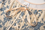 Womens Vintage 1920s Renaissance Lace Trim Tie Front Corset Bustier