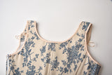 Womens Vintage 1920s Renaissance Lace Trim Tie Front Corset Bustier