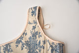 Womens Vintage 1920s Renaissance Lace Trim Tie Front Corset Bustier