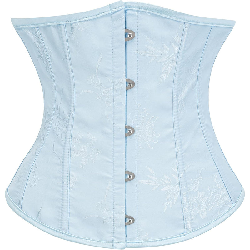 Womens Vintage Floral Print Underbust Corset Tops Vintage Boned Corset Belt Corset