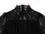 Womens Vintage Gothic Black Lace Swing Party Costume Dress