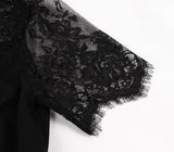 Womens Vintage Gothic Black Lace Swing Party Costume Dress